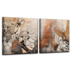 Ready2HangArt Painted Petals X Wall Décor Set - 60-in - Brown - 2 Pcs