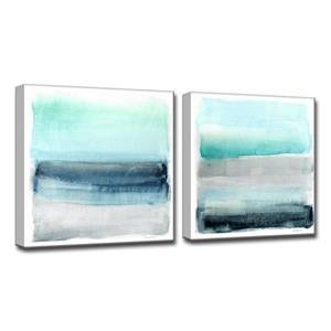 Ens. d'art mural, énergie linéaire I/II, 48", bleu, 2 mcx