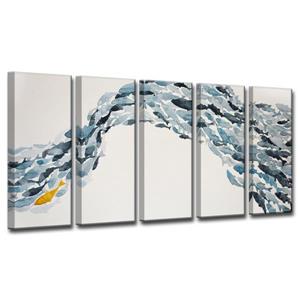 Ready2HangArt Goldfish Wall Décor Set - 60-in - Blue - 5 Pcs