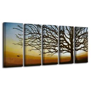 Ready2HangArt The Last Leaf Wall Décor Set - 60-in - Brown - 5 Pcs