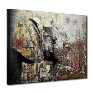 Ready2HangArt Saddle Ink Elephant Canvas Wall Décor - 40-in - Gray