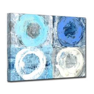 Ready2HangArt Circular Squares Canvas Wall Décor - 40-in - Blue
