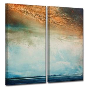 Ready2HangArt Abstract Landscape Wall Décor Set - 40-in - Blue - 2 Pcs
