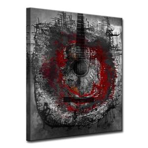 Ready2HangArt Acoustic Guitar Canvas Wall Décor - 30-in - Red