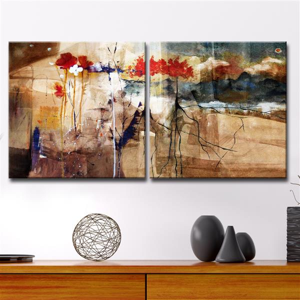 Ready2HangArt Floral Wall Décor Set - 60-in x 30-in - 2 Pcs