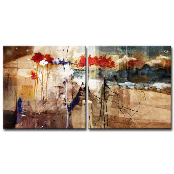 Ready2HangArt Floral Wall Décor Set - 60-in x 30-in - 2 Pcs