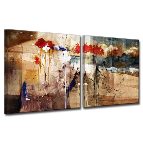 Ready2HangArt Floral Wall Décor Set - 60-in x 30-in - 2 Pcs