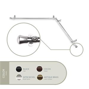 Tringle à angle simple, 28 po à 48 po, acier inoxydable, nickel