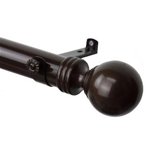 Tringle à rideaux Sphere, 28" à 48", acier inoxydable, cacao