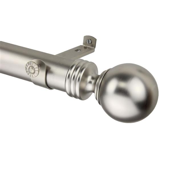 Rod Desyne Sphere Curtain Rod - 165-in to 215-in - Stainless Steel