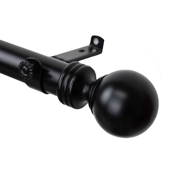 Rod Desyne Sphere Curtain Rod - 48-in to 84-in - Stainless Steel - Black