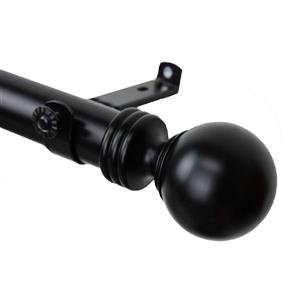 Rod Desyne Sphere Curtain Rod - 48-in to 84-in - Stainless Steel - Black