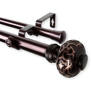 Rod Desyne Maple Double Curtain Rod - 66-in to 120-in - Bronze