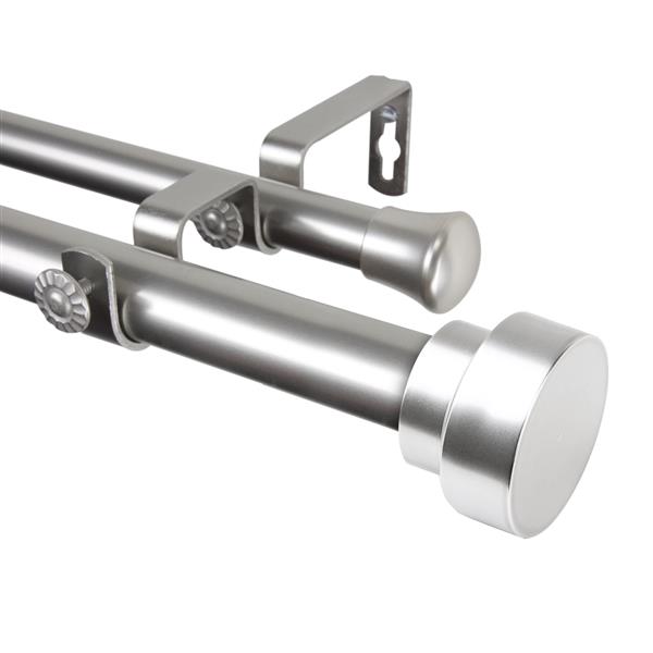 Rod Desyne Bonnet Double Curtain Rod - 120-in to 170-in - Nickel