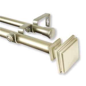 Rod Desyne Bedpost Double Curtain Rod - 66-in to 120-in - Gold