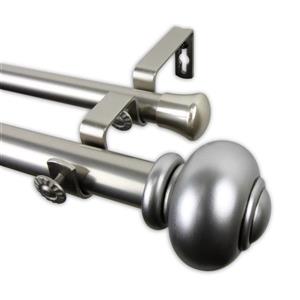 Rod Desyne Rotunda Double Curtain Rod - 120-in to 170-in - Nickel