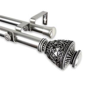 Rod Desyne Veda Double Curtain Rod - 48-in to 84-in - Nickel