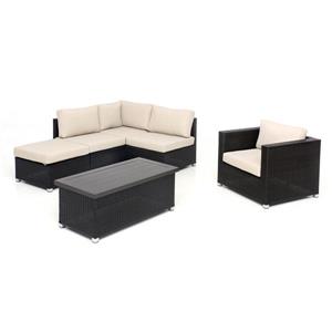 Ensemble de patio Innesbrook avec coussins, brun pâle, 6 mcx