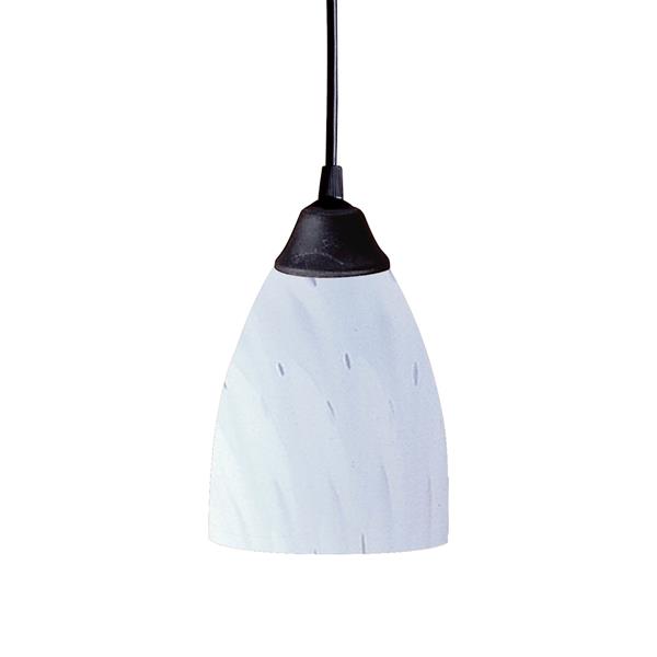 ELK Lighting Classico Mini Pendant Light - 1-Light - 5-in - Dark Rust with White Glass
