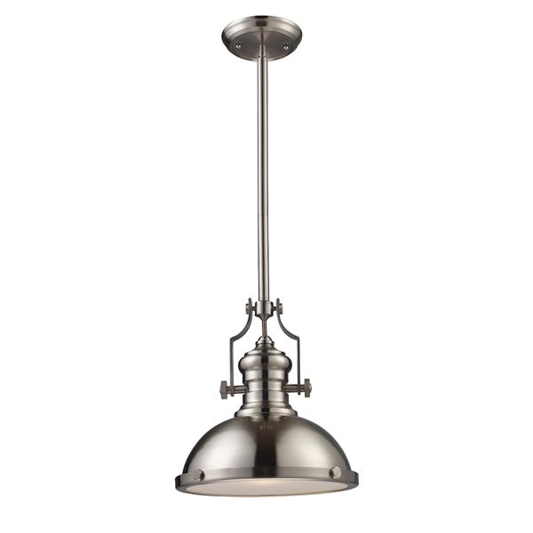 ELK Lighting Chadwick Pendant Light - 1-Light - 13-in - Satin Nickel ...