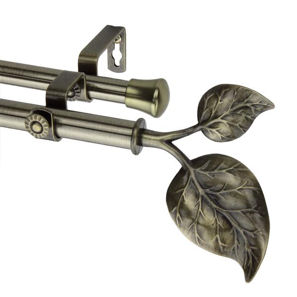 Rod Desyne Ivy Double Curtain Rod - 48-84-in - 13/16-in - Brass