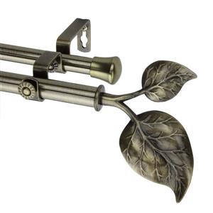 Rod Desyne Ivy Double Curtain Rod - 28-48-in - 13/16-in - Brass