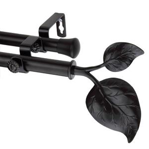 Rod Desyne Ivy Double Curtain Rod - 66-120-in - 13/16-in - Black