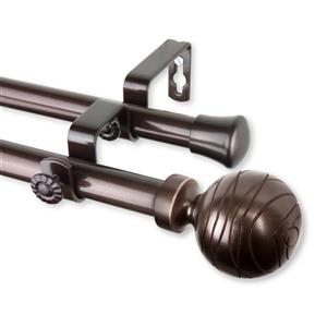 Rod Desyne Arman Double Curtain Rod - 66-120-in - 13/16-in - Cocoa