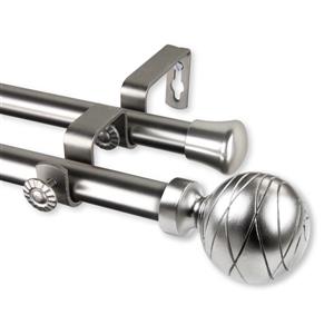 Rod Desyne Arman Double Curtain Rod - 120-170-in - 13/16-in - Nickel