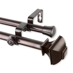 Rod Desyne Marion Double Curtain Rod - 120-170-in - 13/16-in - Cocoa