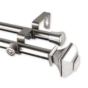 Rod Desyne Marion Double Curtain Rod- 120-170-in - 13/16-in - Nickel