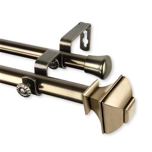 Rod Desyne Marion Double Curtain Rod - 66-120-in- 13/16-in - Brass