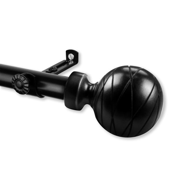 Rod Desyne Arman Curtain Rod - 48-84-in - 13/16-in - Black