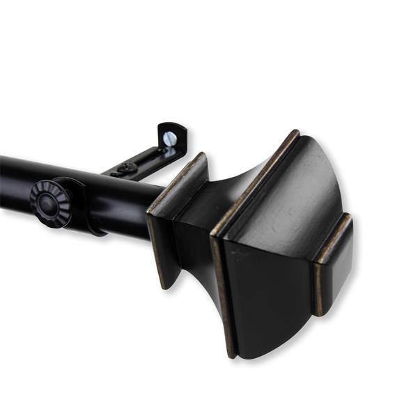 Rod Desyne Marion Curtain Rod - 28-48-in - 13/16-in - Black