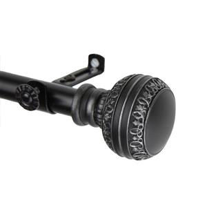 Rod Desyne Ornament Curtain Rod - 48-84-in - 13/16-in- Black