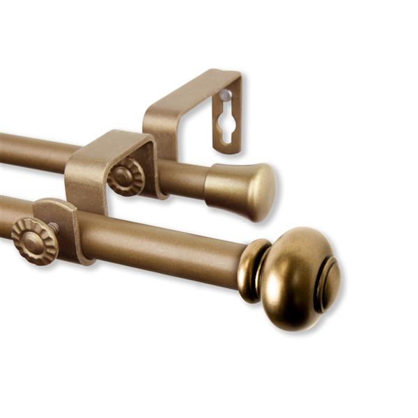 Rod Desyne Yolanda Double Curtain Rod - 28-48-in- 5/8-in- Gold