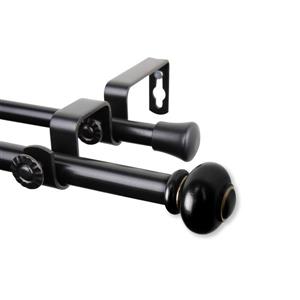 Rod Desyne Yolanda Double Curtain Rod - 28-48-in - 5/8-in - Black