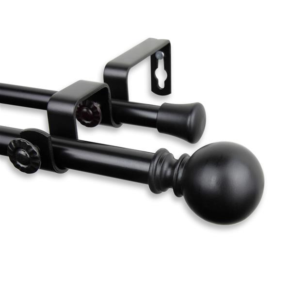 Rod Desyne Luna Double Curtain Rod - 48-84-in - 5/8-in- Black