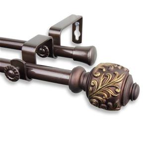 Rod Desyne Tilly Double Curtain Rod - 48-84-in - 5/8-in- Cocoa
