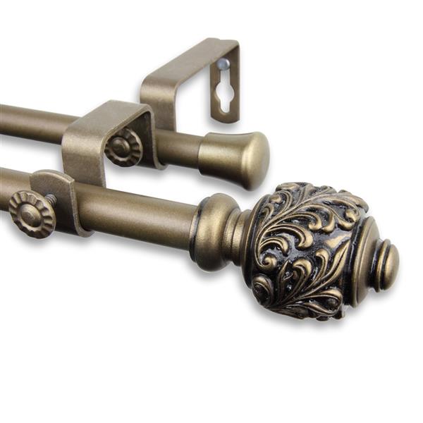 Rod Desyne Tilly Double Curtain Rod - 48-84-in - 5/8-in- Gold