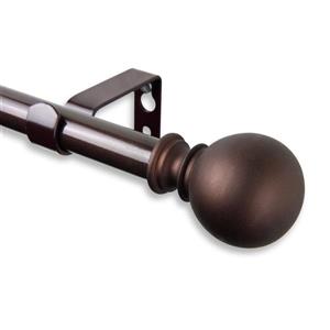 Rod Desyne Luna Curtain Rod - 84-120-in- 5/8-in- Cocoa