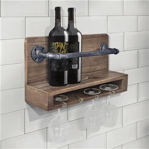 Armen Living Vox Wine Rack - 24" x 12" - Wood composite - Gray