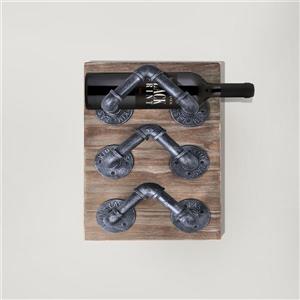 Armen Living Hawk Wine Rack - 12" x 18" - Wood composite - Gray