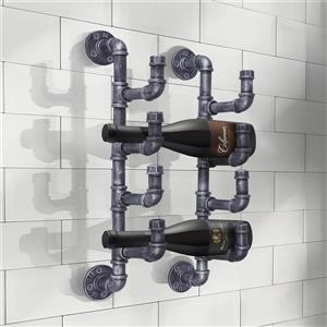 Armen Living Fleur Wine Rack - 12" x 20" - Wood composite - Gray