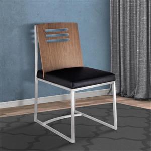 Armen Living Oxford Dining Chairs - 33" - Faux Leather - Black - Set of 2