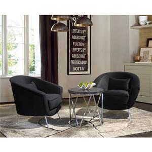 Armen Living Tulare Accent Chair - 35.5" - Polyester - Black