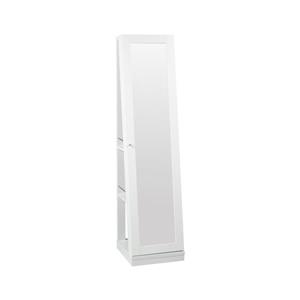 Brassex Jewelry Cabinet with Mirror - 15.5" x 63.5" - Wood - White