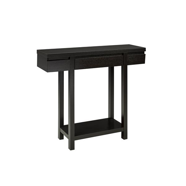 Brassex Console Table with Storage - 11-in x 34-in - Wood - Dark Cherry