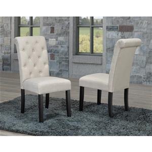 Brassex Soho Dining Chairs - 18" x 19" - Fabric - Beige - Set of 2