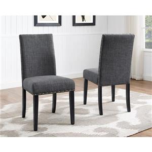 Brassex Indira Dining Chairs - 19" - Polyester - Gray - Set of 2